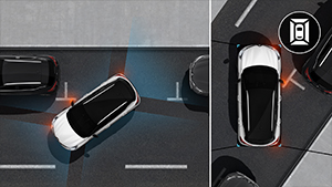 Kaikkiin suuntiin näkevä 360 asteen kamera ja Easy Park Assist -pysäköintiavustin.